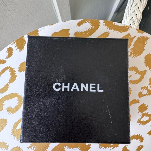 Chanel Spotted Glass Bead Long Silk Ribbon Blue Necklace - Picture 2 of 8